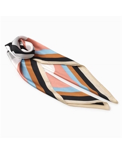 Платок женский в полоску, размер 70×70 см, серый, бежевый Minaku