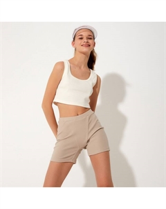 Топ в рубчик женский : Basic line, экрю, размер 42 Minaku