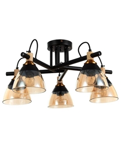 Люстра "Вечер" 5х60Вт Е27 черный 57х57х28см Светогор