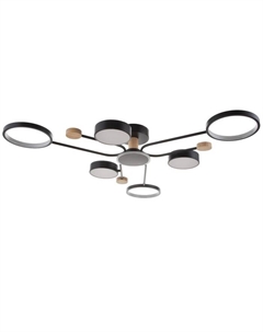 Люстра с ПДУ 2298/7BK LED 156 Вт 3000-6000К черный 105×99×15 см Bayerlux