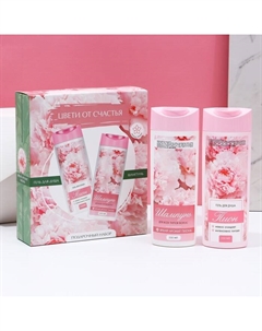 Подарочный набор косметики «Цвети от счастья!» гель для душа 250 мл и шампунь для волос 250 мл Чистое счастье