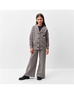 Костюм для девочки (кардиган, брюки), серый, рост 146 см Minaku