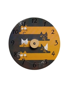 Часы настенные, интерьерные "Коты", дискретный ход, d-23.5 см Соломон
