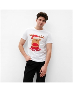 Футболка мужская «Merry Xmas» размер 50 Kaftan