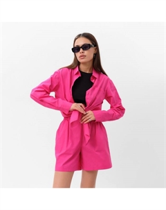 Костюм женский (рубашка и шорты) Summer time, размер 46, розовый Mist