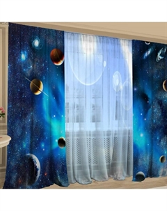 Комплект штор «Виртуальная реальность», шторы 147×267-2 шт., тюль 147×267-2 шт. Виэлси