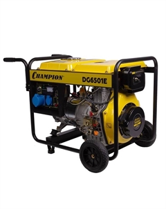 Генератор дизельный CHAMPION DG6501E, 4Т, 5.5 кВт, 220/12 В, ручной/электростарт, колеса Champion