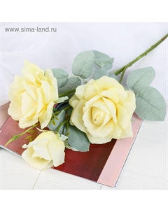 Цветы искусственные "Роза Терция" 12х60 см, жёлтый Poetry in flowers