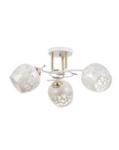 Люстра "Фания" 3хЕ27 40Вт бело-золотой 48х48х26 см Bayerlux