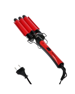 Плойка KELLI KL-1247, 65 Вт, керамическое покрытие, тройная, красно-чёрная Kelli