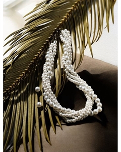 Набор 2 предмета: серьги, шар d=1, бусы «Жемчужный жгут», цвет белый, 45 см Qf