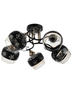 Люстра "Джеро" 5х60Вт Е27 черный/золото 54х54х25см Svk