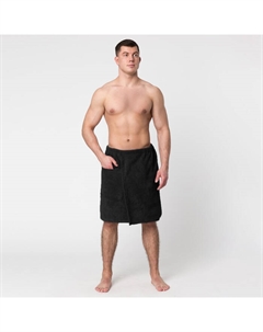 Полотенце банное "Килт с карманом" 50х150 см, цвет чёрный, 100% хлопок, 320 г/м2 Экономь и я