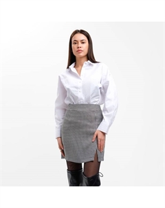 Юбка мини с разрезом женская : Classic Collection, размер 42, чёрная, белая Mist