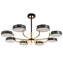 Люстра «Нестер» 8хLED 208 Вт 3000-6000К черно-золотой 102×102×35 см Bayerlux