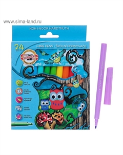 Фломастеры 24 цвета 1012/24, картонная упаковка, европодвес Koh-i-noor