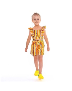 Комплект для девочки, цвет светло-бежевый/чёрный/оранжевый, рост 128 см Luneva