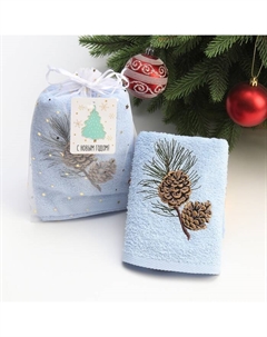 Полотенце махровое "Еловая шишка" 30х60 см, 100% хлопок, 340 г/м2 Этель