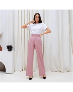 Брюки женские прямые, размер 52, цвет розовый Mist
