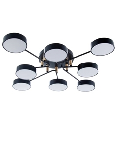 Люстра «Алмо» 8х LED 192 Вт 3000-6000К черный 90×90×21 см Bayerlux