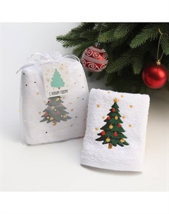 Полотенце махровое "Ёлочка" 30х60 см, 100% хлопок, 340 г/м2 Этель