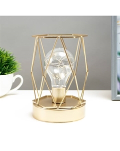 Ночник «Ромб» LED от батареек 3хАА золото 10.5×10.5×15.5 см Risalux