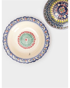 Блинница узбекская Риштанская Керамика «Узоры», d=32 см, керамика, синяя Шафран