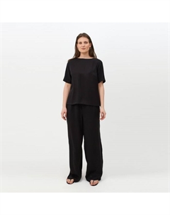 Костюм женский (футболка, брюки) : Enjoy, размер 52, чёрный Minaku