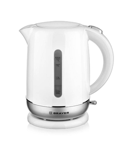 Чайник электрический BRAYER BR1011, пластик, 1.7 л, 2200 Вт, автоотключение, белый Brayer