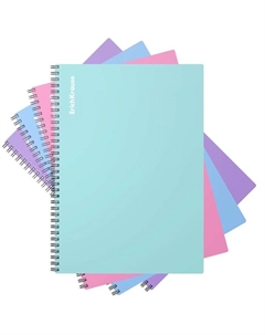 Тетрадь А4 на спирали, 80 листов в клетку, Pastel, пластиковая обложка, МИКС Erichkrause