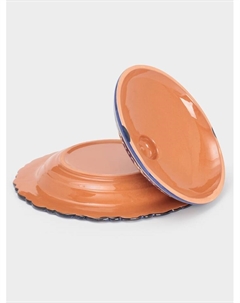 Блинница узбекская Риштанская Керамика «Цветы», d=37 см, керамика, синяя Шафран