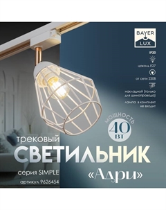 Светильник трековый Simple "Адри" Е27 40Вт белый 16х13х18см Bayerlux