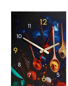 Часы-картина настенные интерьерные для кухни "Разноцветные ложки", бесшумные, 35 х 60 см Сюжет