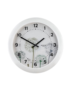Часы настенные, интерьерные "Одуванчик", d-29 см, бесшумные, белые Troykatime