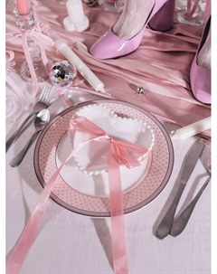 Тарелки WY Paradaise, d=25.5 см, набор 2 шт., фарфор, белые, розовые Wilson&young