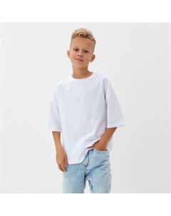 Футболка детская Basic line, белая, рост 122 см Minaku