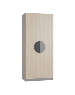 Шкаф двухдверный для одежды «Тиволи», 932×592×2153 мм, дуб сонома / глиняный серый Омскмебель