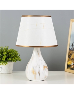 Настольная лампа "Мармор" E14 40Вт белый-золотой 23х23х35 см Risalux