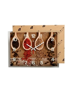 Часы настенные: Кухня, «Специи», бесшумные, 25×35 см Рубин
