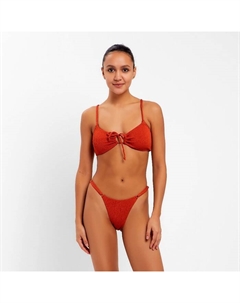 Купальник раздельный с завязками спереди женский, рыжий размер 44 Minaku
