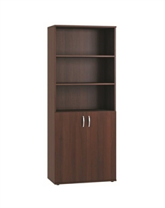 Шкаф прямой двухстворчатый для документов, с открытыми полками, 804×423×1980 мм, цвет орех мария луиза Омскмебель