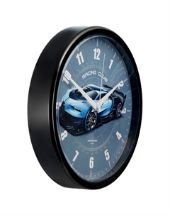 Часы настенные, серия: Интерьер, "Гоночный автомобиль", d-22.5 см, синий Troykatime