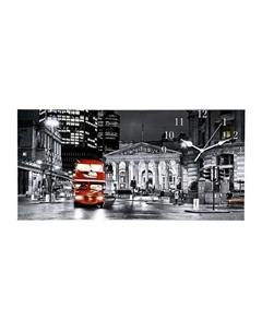 Часы-картина настенные, на холсте, интерьерные, бесшумные «Лондон», 40×76 см Сюжет
