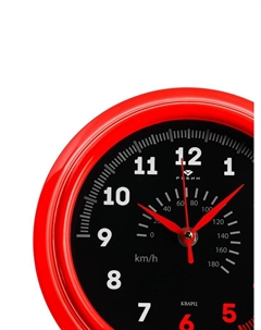 Часы настенные, интерьерные "Спидометр", бесшумные, d=21 см Рубин