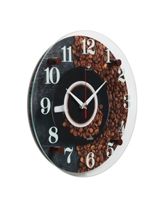 Часы настенные, интерьерные "Чёрный кофе", d-30 см, бесшумные Рубин
