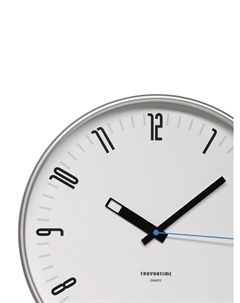 Часы настенные, интерьерные d=30 см, бесшумные, серебристый обод Troykatime
