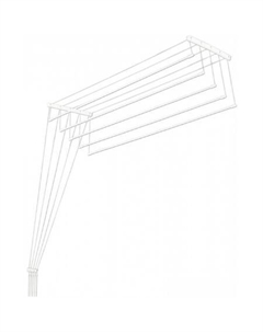 Сушилка для белья Потолочная 5 прутьев 130 см (алюминий/белый) Comfort alumin