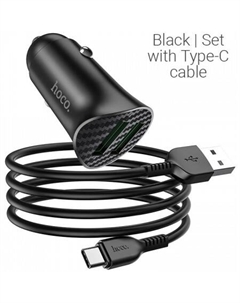 Автомобильное зарядное Z39 USB Type-C (черный) Hoco