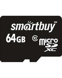 Карта памяти microSDXC (Class 10) 64GB + SD-адаптер (SB64GBSDCL10-01) Smartbuy