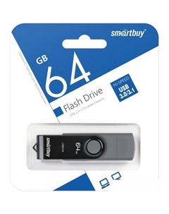 USB Flash Twist Dual 64GB (черный) Smartbuy